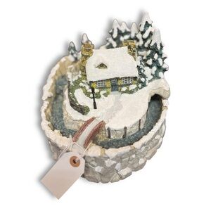 Vintage 1997 Thomas Kinkade Winter Wonderland Christmas Tabletop Fountain Light